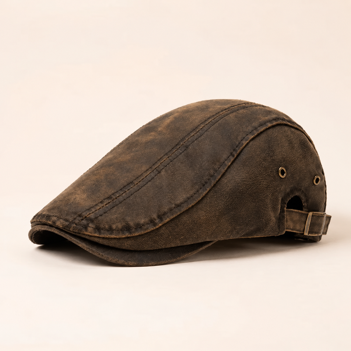 Retro Washed Denim Flat Cap