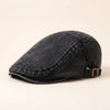 Retro Washed Denim Flat Cap
